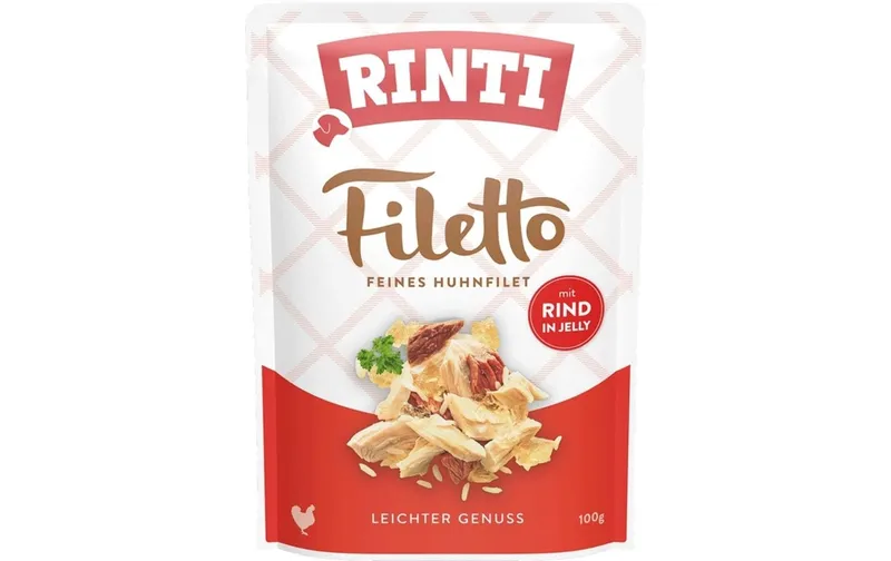 Rinti Nassfutter Filetto Huhn + Rind in Jelly, 100 g