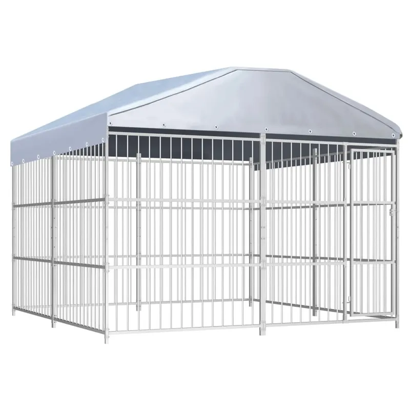 Outdoor-Hundezwinger con Überdachung 300×300×200 cm