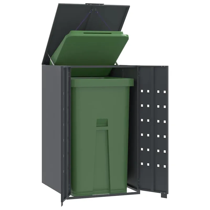 Mülltonnenbox für Einzeltonne Anthrazit 69x79x117 cm Stahl