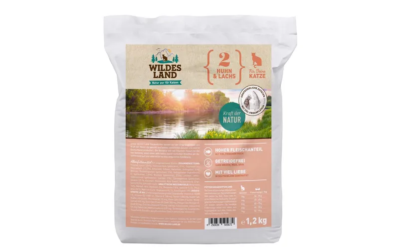 Wildes Land Trockenfutter Adult Huhn & Lachs m. Gemüse 1.2 kg