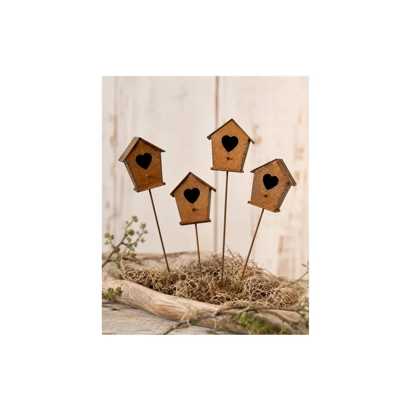 CHALET Chalet Metall Vogelhaus 5.5 cm auf Stick 5.5 cm