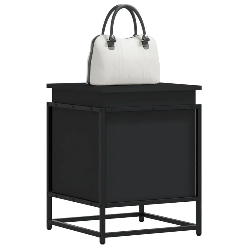 Aufbewahrungsbox con Deckel nero 40x40x51,5 cm derivato del legno