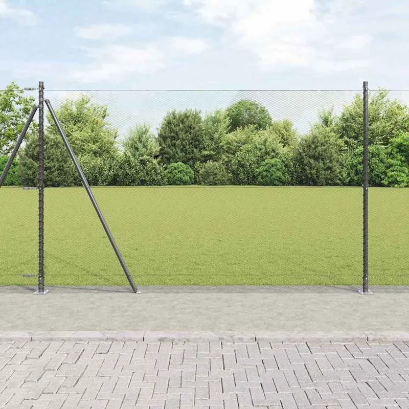 Sechseckzaun mit Betonsockel 10 x 1,4 m PVC-beschichteter Stahl