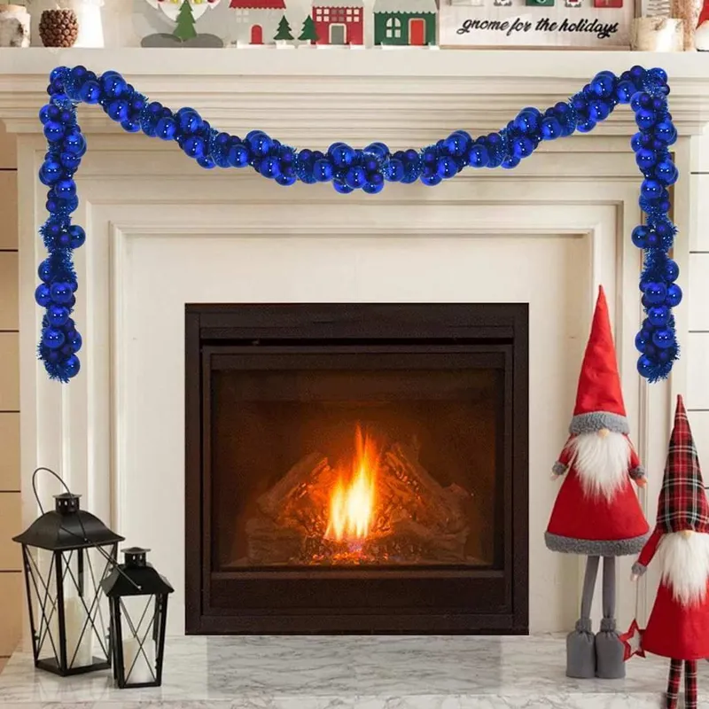 Weihnachtskugelgirlande LEDs blu 186 cm Polystyrol