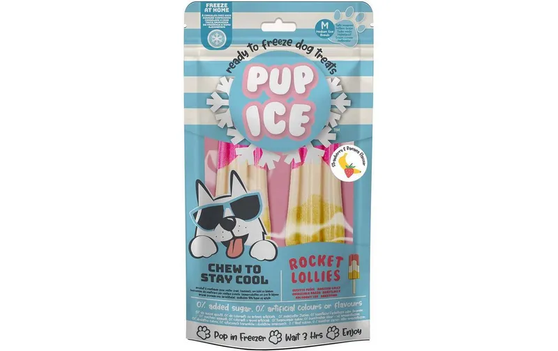 PUP ICE Leckerli Rocket Lollies Erdbeer-Heidelbeere, 2 pièces, 90g