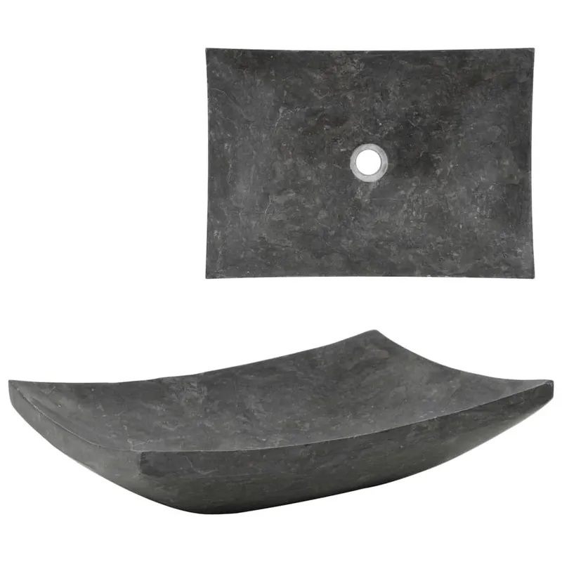 Waschbecken 50x35x12 cm Marmor Schwarz