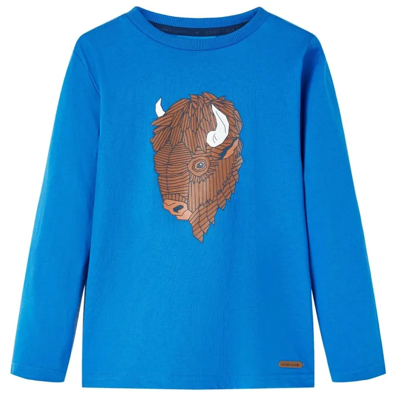T-shirt enfants à manches longues bleu cobalt 116