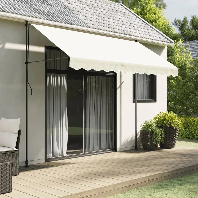 Markisenvolant Creme Gestreift 280x20 cm