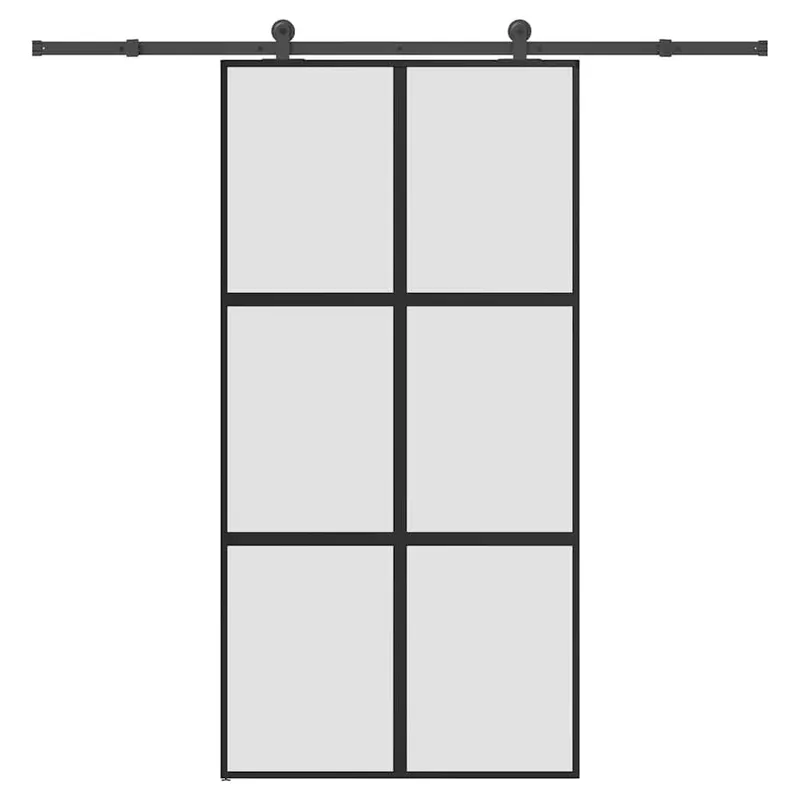 sliding door with Beschlag 102,5x205 cm Hartglass & aluminium