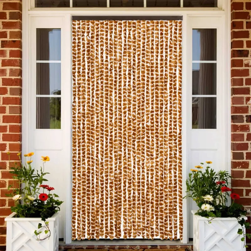 Fliegenvorhang Ocker e bianco 100x230 cm Chenille