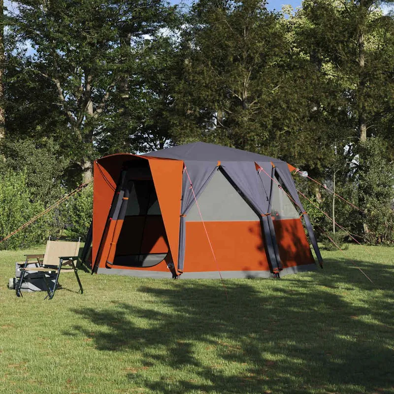 Zelt for 6 Personen with Dach grey and Orange 425 x 396 x 222 cm