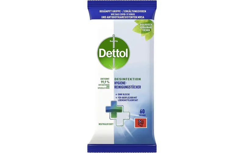 Dettol Desinfektion Hygiene-Reinigungstücher 60 pieces