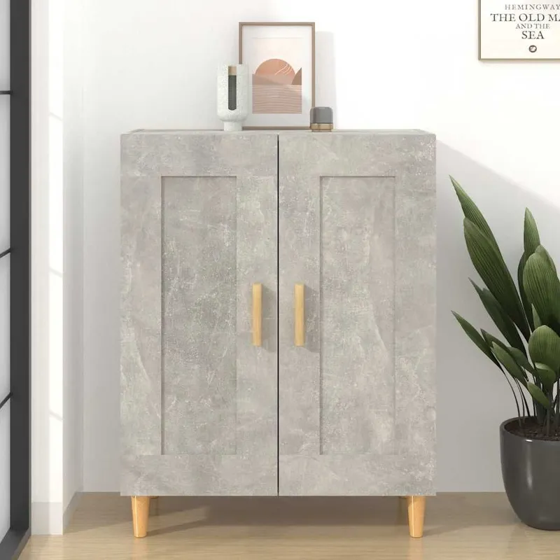 Sideboard Betongrau 69,5x34x90 cm derivato del legno