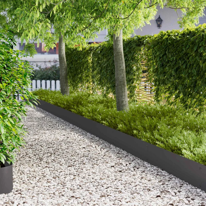 Rasenkante 10 stk. 103 x 25 cm Stahl nero