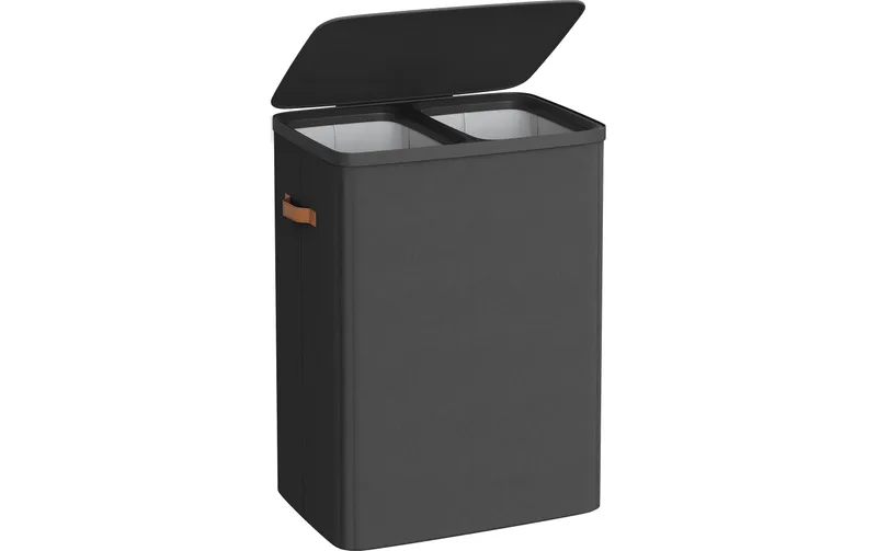 Songmics Wäschekorb mit 2 Fächern 170 l, grigio