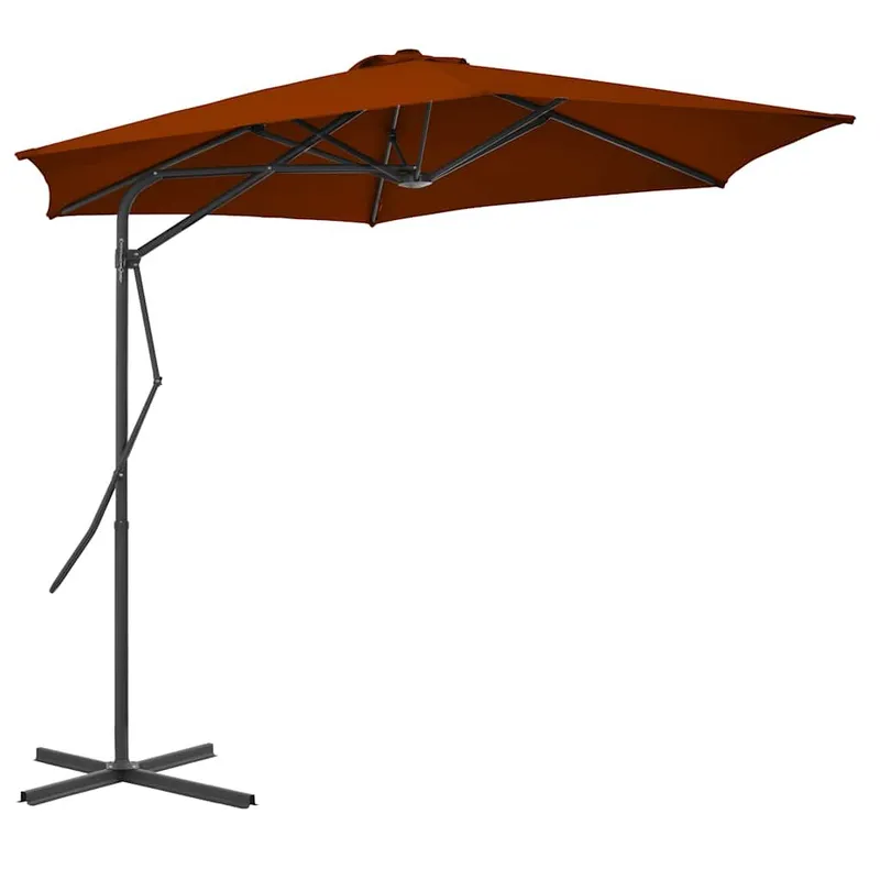 Parasol de jardin avec mât en acier terre cuite 300x230 cm