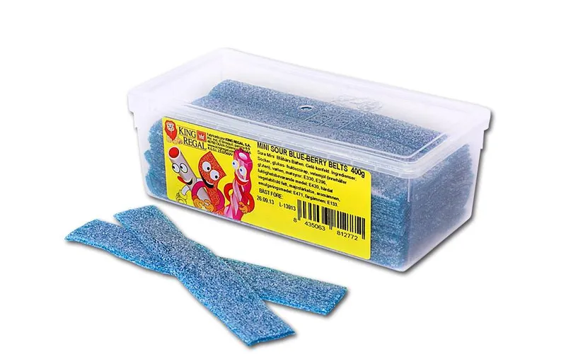 King Regal Gummibonbons Mini Sour Strips Himbeere 300 g