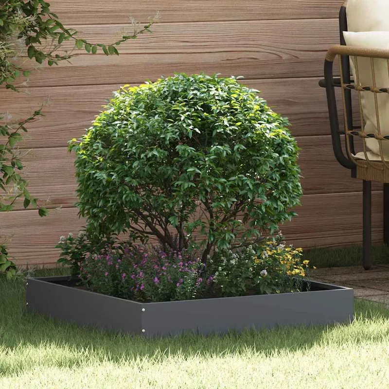 Rasenkante 6 stk. 60 x 60 x 13 cm Stahl anthracite