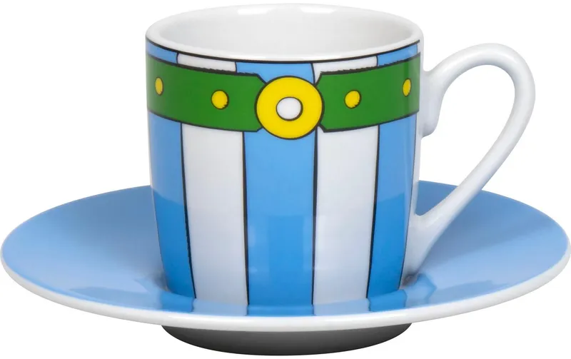 Könitz Espressotasse Obelix Pants 85 ml, 1 Stück, Blau/Weiss