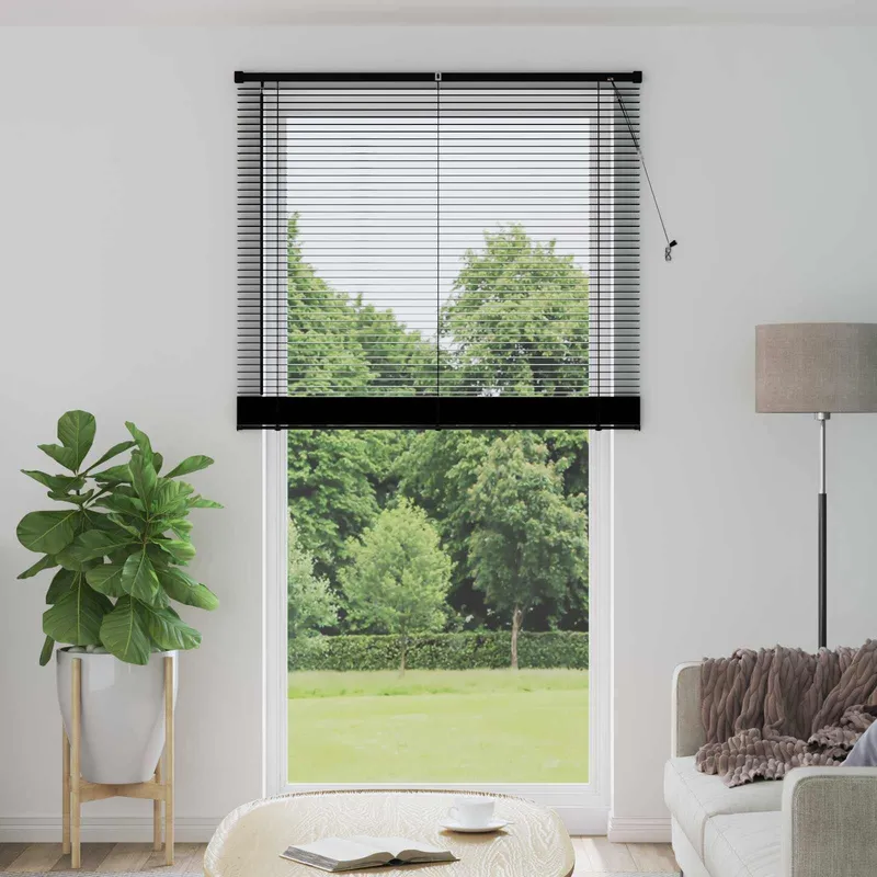 Venezianische Jalousie nero 213 x 110 cm 25 mm PVC