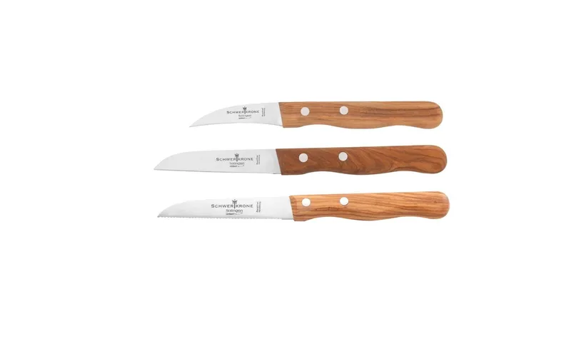 Schwertkrone Messer-Set Obst-, Gemüse- and Tomatenmesser silver/brown
