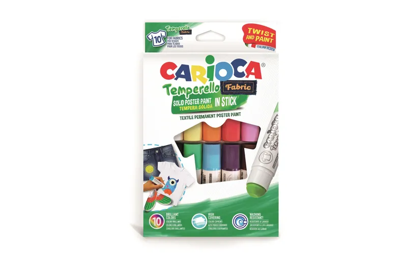 Carioca Posterfarbe Temperello Farbric 10 pezzi, mehrfarbig