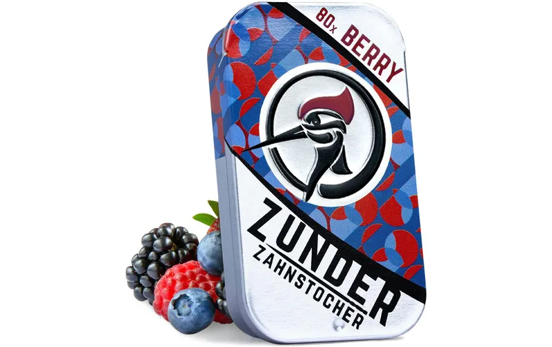 Zunder cure-dents cure-dents Berry in le Zunder Schiebedose 80 pièces