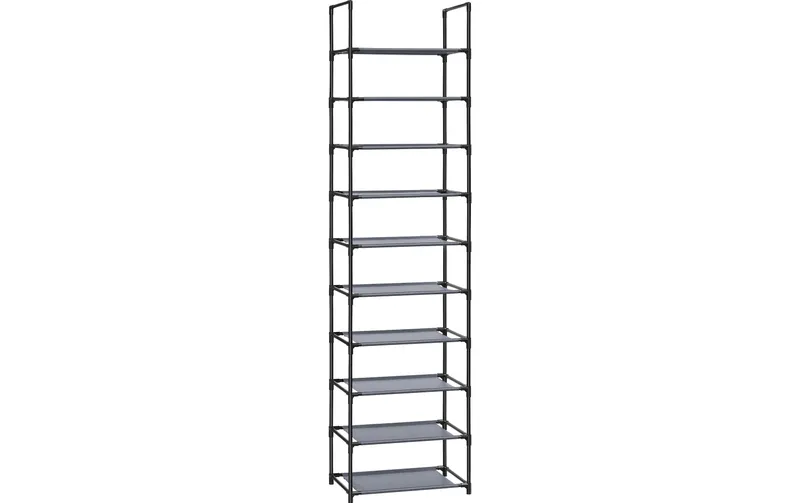 Songmics Schuhregal mit 10 Ablagen 45 x 173 cm, grey