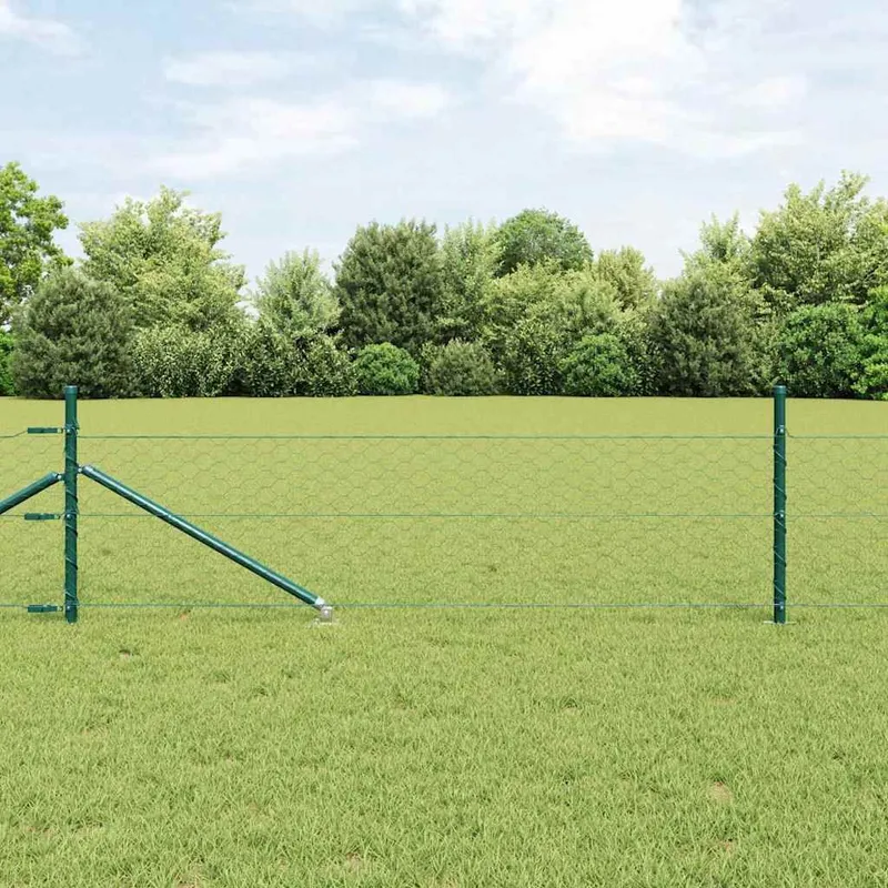 Clôture hexagonale avec poteau 50 x 0,5 m Vert Maille