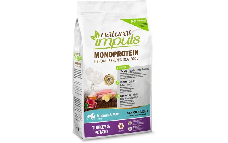 Natural Impuls Trockenfutter Senior Med/Max Truthahn 3 kg