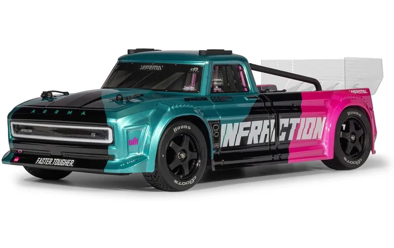 Arrma Race Truck Infraction 223S DSC 4 x 4 1:8, ARTR Türkis/Pink