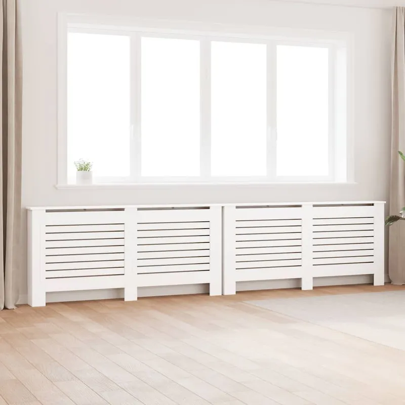 Heizkörperverkleidungen 2 Stk. bianco 172×19×81,5 cm MDF
