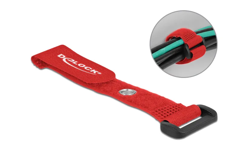 Delock Klettkabelbinder rosso 150 mm x 20 mm 5 pezzi
