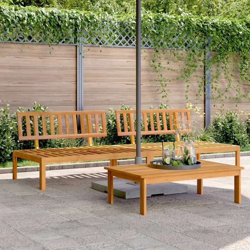 Garten-Mittelsofas aus Paletten 2 Stk. legno massiccio acacia