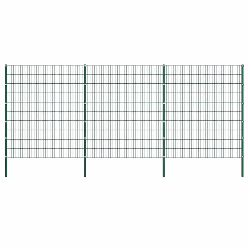 Zaunelement mit Pfosten Eisen 522 x 200 cm green