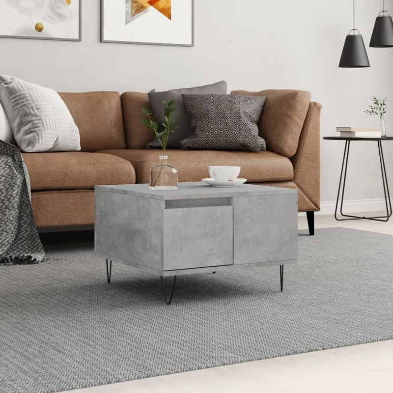 Couchtisch Betongrau 55x55x36,5 cm derivato del legno