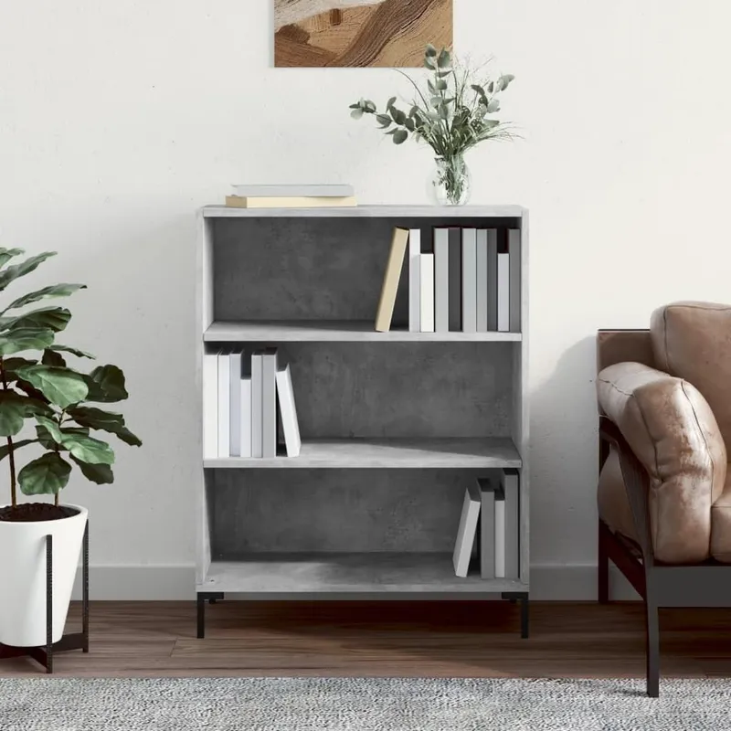 Bücherregal Betongrau 69,5x32,5x90 cm derivato del legno