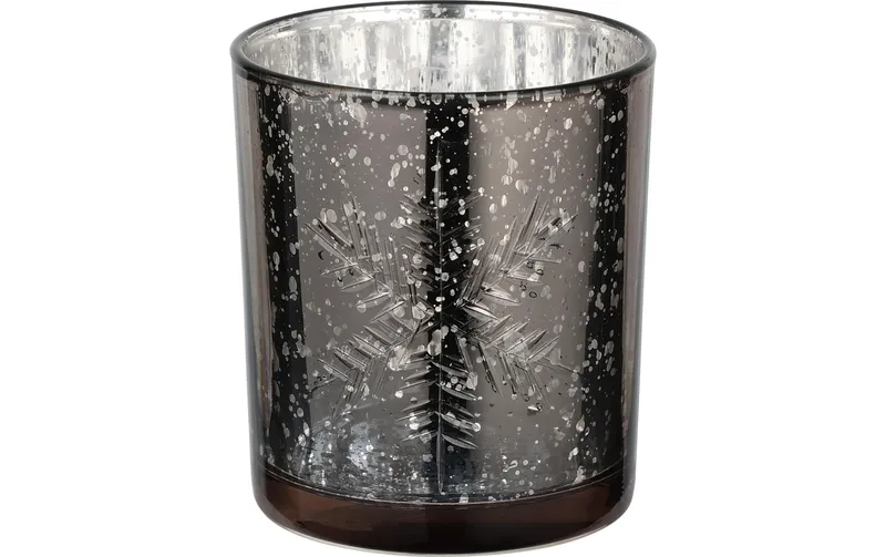 EGLO Teelichthalter Scheeflocke Lukut 8 cm Silber, Glas