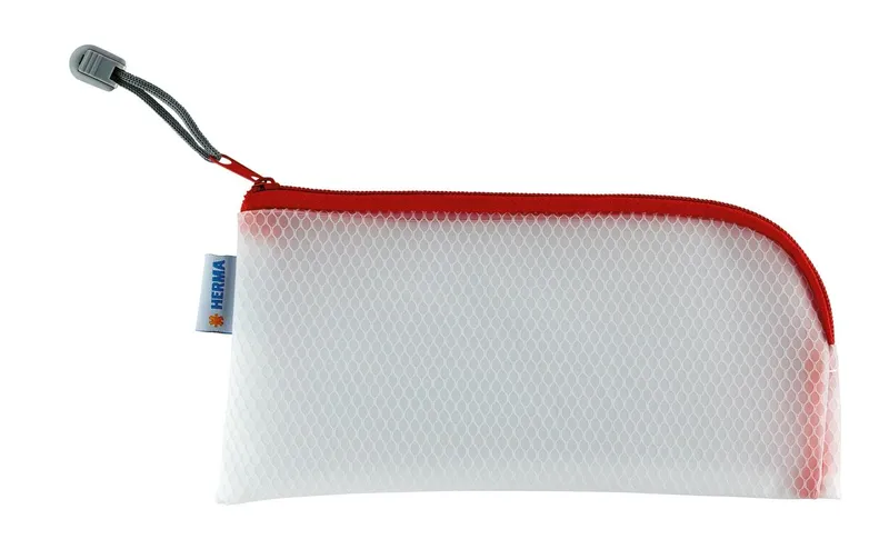 HERMA Etui Mesh Bag 23 x 11 cm, Rot/Weiss