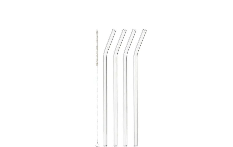 LEONARDO Strohhalm Ciao 4 pièces, transparent, Gebogen