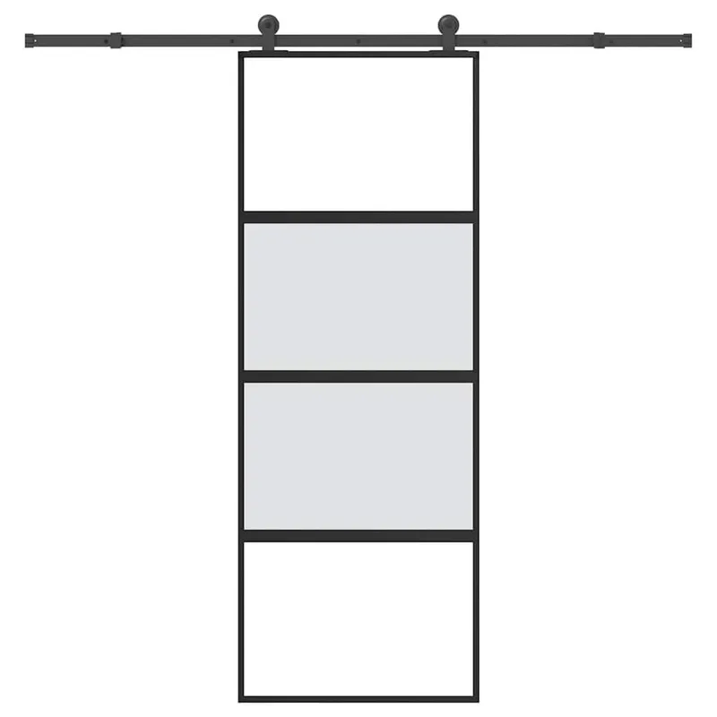 Porte coulissante kit de quincaillerie trempé verre aluminium