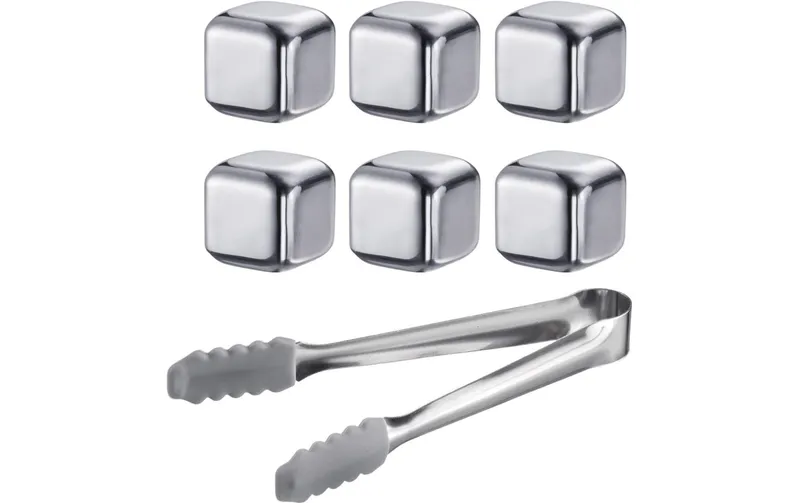 Westmark 7 tlg. Set Eiswürfel mit Zange Cosmo 7-teilig, Silber