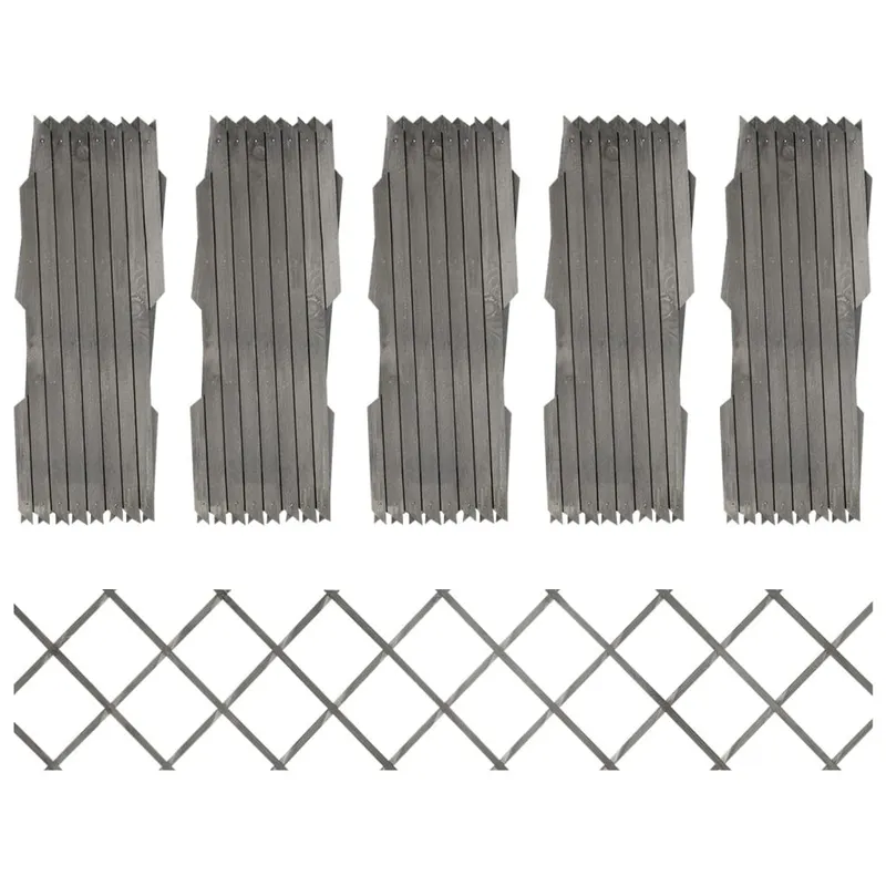 Rankzäune 5 Stk. grigio Massivholz Tanne 180x30 cm