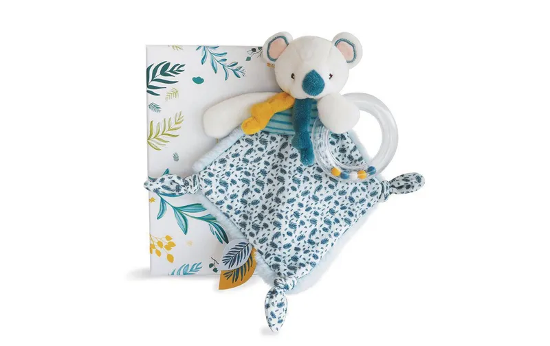 DouDou et compagnie Geschenkset Koala Rassel with Schmusetuch 22 cm