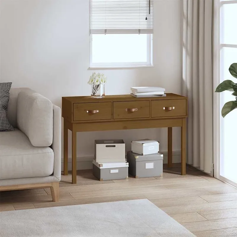 console table Honigbraun 114x40x75 cm solid pine wood