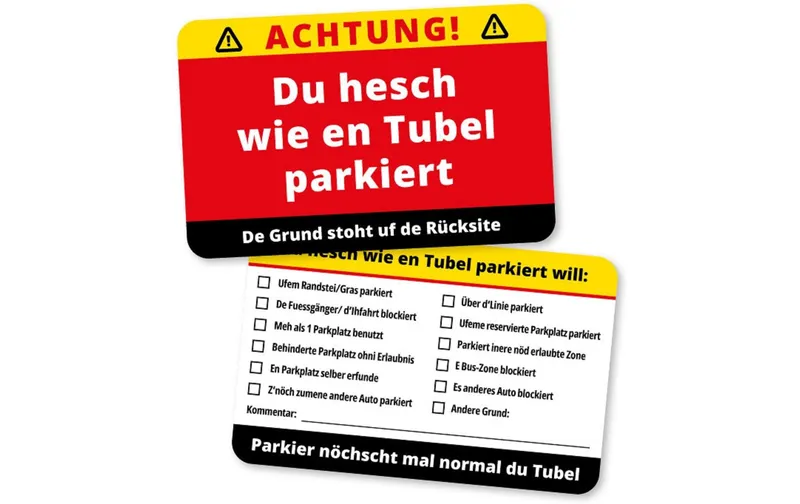 Swissmeme Scherzartikel Parkkarten Tubel, 10 pièces