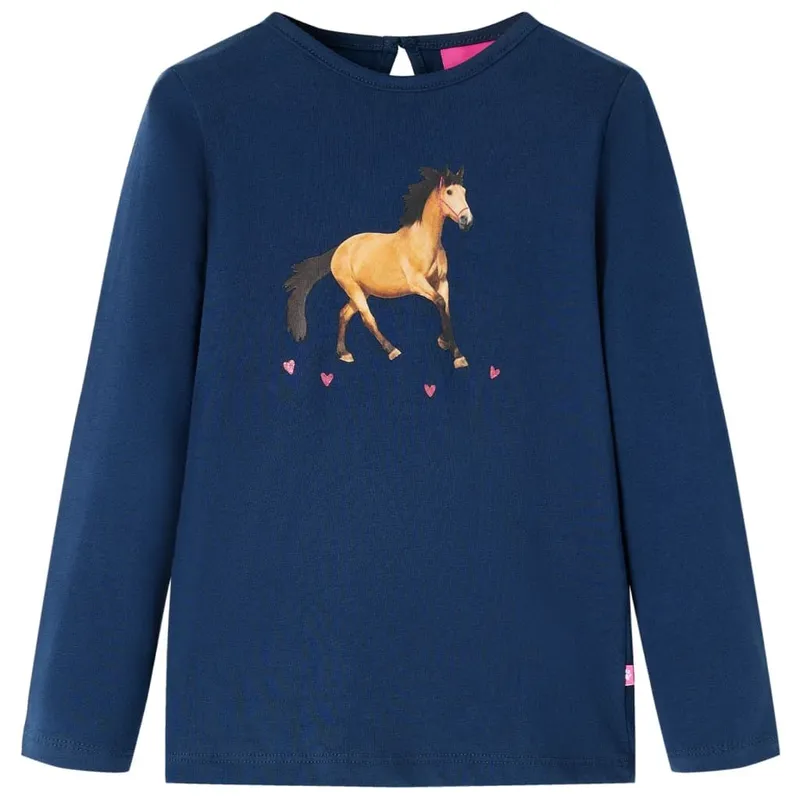 T-shirt enfants à manches longues bleu marine 116