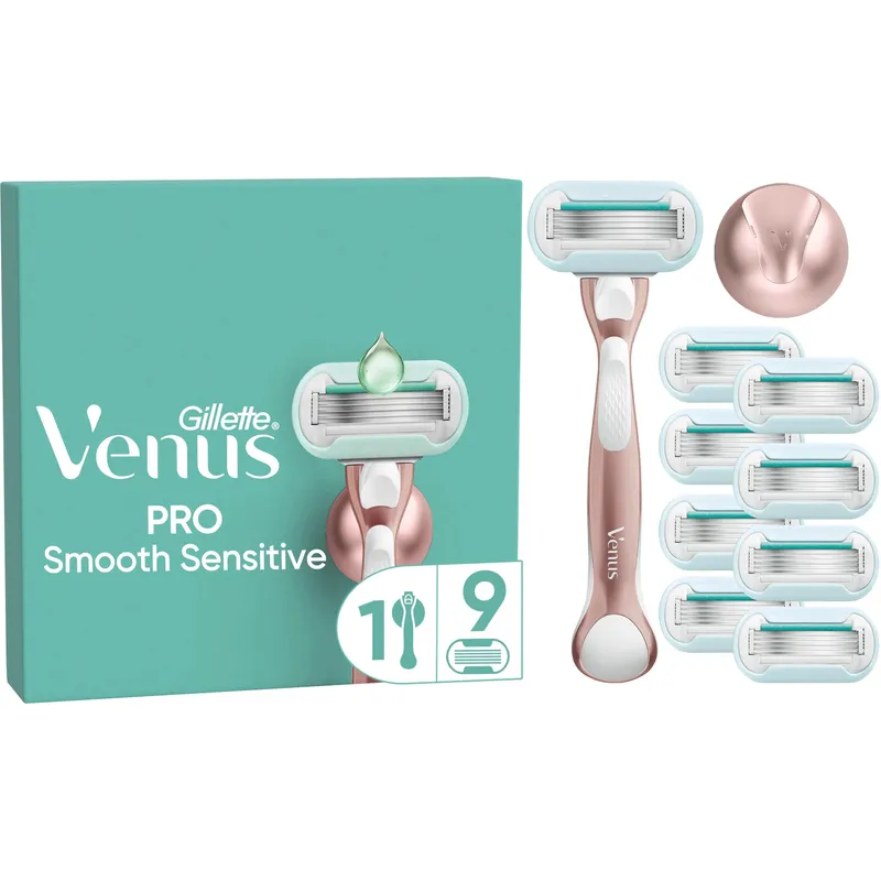 Gillette Venus Pro Smooth Sensitive Ensemble de lames sensibles 9 pièces + manche