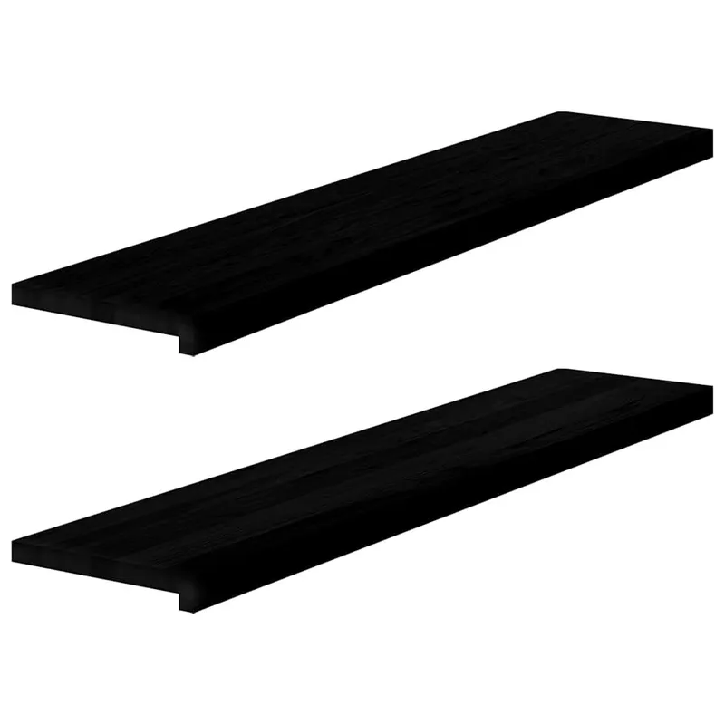 Appuis de fenêtre 2 pcs brun-noir bois de chêne massif