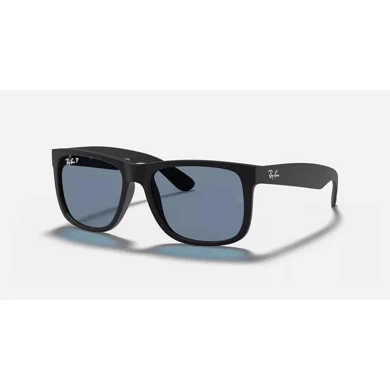 Ray-Ban Justin Classic Rubber Black, Dunkelblau polarisiert